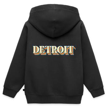 Detroit - Kinder Premium Organic Zip Hoodie - Schwarz - Hinten - AI Model Kid Male (0cm)