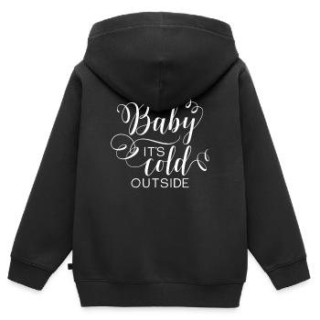 Baby it s cold outside Hiver Christmas - Sweat Premium à capuche zippé enfant bio - noir - Dos - AI Model Kid Male (0cm)