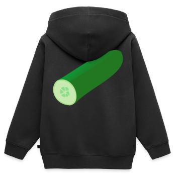 gurken cucumber cucumbers veggie gemuese vegetable - Kinder Premium Organic Zip Hoodie - Schwarz - Hinten - AI Model Kid Male (0cm)
