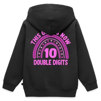 10. Geburtstag Mädchen - Kinder Premium Organic Zip Hoodie - Schwarz - Hinten - AI Model Kid Male (0cm)