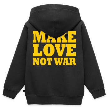 Make love not war - Kids Premium Organic Zip-up Hoodie - black - Back - AI Model Kid Male (0cm)