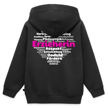 Erzieherin Bildung Betreuung Erziehung - Kinder Premium Organic Zip Hoodie - Schwarz - Hinten - AI Model Kid Male (0cm)