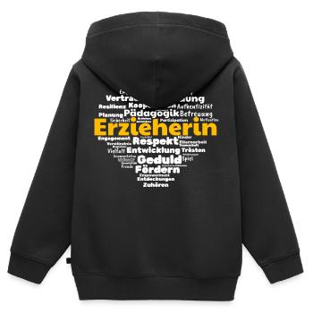 Erzieherin Bildung Betreuung Erziehung - Kinder Premium Organic Zip Hoodie - Schwarz - Hinten - AI Model Kid Male (0cm)