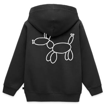 Luftballon Hund - Kinder Premium Organic Zip Hoodie - Schwarz - Hinten - AI Model Kid Male (0cm)
