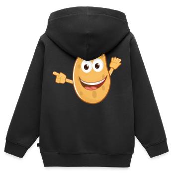 kartoffeln potato halloween gemuese vegetables3 - Kinder Premium Organic Zip Hoodie - Schwarz - Hinten - AI Model Kid Male (0cm)