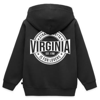 Virginia - Kinder Premium Organic Zip Hoodie - Schwarz - Hinten - AI Model Kid Male (0cm)