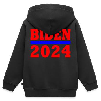 Joe biden 2024 - Sweat Premium à capuche zippé enfant bio - noir - Dos - AI Model Kid Male (0cm)