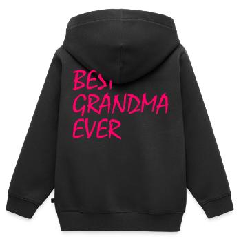 Best grandma ever - Kinder Premium Organic Zip Hoodie - Schwarz - Hinten - AI Model Kid Male (0cm)