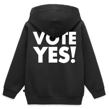 Vote yes - Sweat Premium à capuche zippé enfant bio - noir - Dos - AI Model Kid Male (0cm)