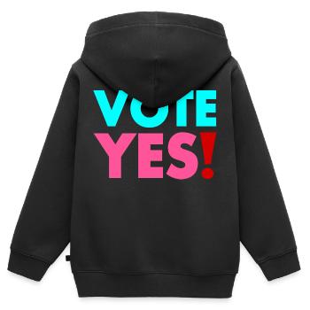 Vote yes - Sweat Premium à capuche zippé enfant bio - noir - Dos - AI Model Kid Male (0cm)