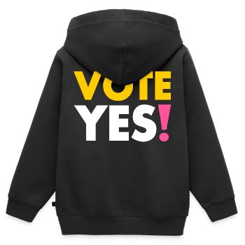 Vote yes - Sweat Premium à capuche zippé enfant bio - noir - Dos - AI Model Kid Male (0cm)