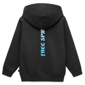 Free Spirit - Kinder Premium Organic Zip Hoodie - Schwarz - Hinten - AI Model Kid Male (0cm)