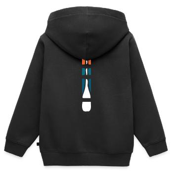 Paddel Streifen senkrecht - Kinder Premium Organic Zip Hoodie - Schwarz - Hinten - AI Model Kid Male (0cm)