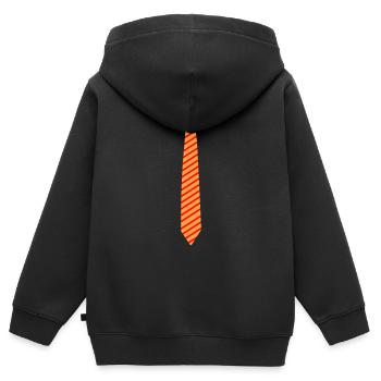 cravate 1 - Sweat Premium à capuche zippé enfant bio - noir - Dos - AI Model Kid Male (0cm)