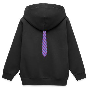 cravate 2 - Sweat Premium à capuche zippé enfant bio - noir - Dos - AI Model Kid Male (0cm)