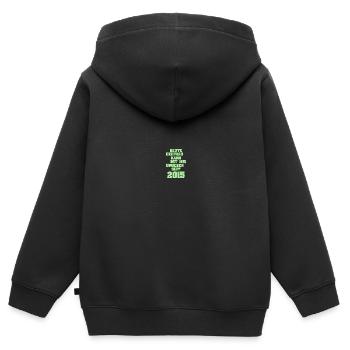 2015 - Kinder Premium Organic Zip Hoodie - Schwarz - Hinten - AI Model Kid Male (0cm)