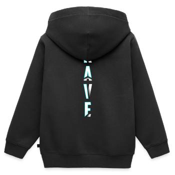Rave - Sweat Premium à capuche zippé enfant bio - noir - Dos - AI Model Kid Male (0cm)