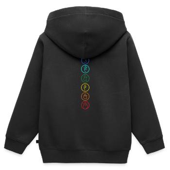 Chakra Om mantra - Kids Premium Organic Zip-up Hoodie - black - Back - AI Model Kid Male (0cm)