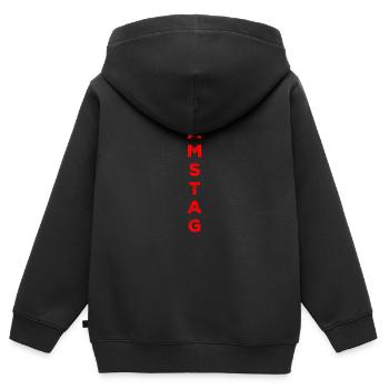 Samstag - rot - Kinder Premium Organic Zip Hoodie - Schwarz - Hinten - AI Model Kid Male (0cm)