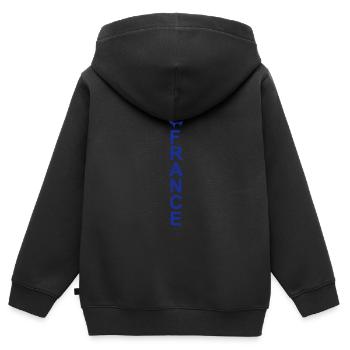 France Coq trois rayures - Sweat Premium à capuche zippé enfant bio - noir - Dos - AI Model Kid Male (0cm)