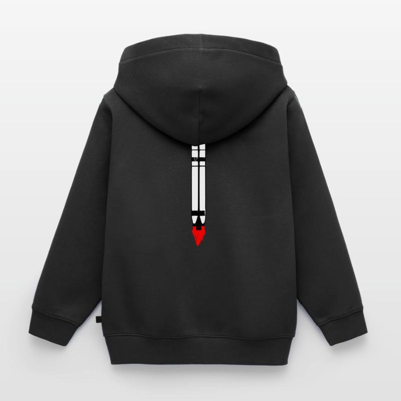 Spacecraft Rocket Space Space Flight Vector Kids Premium Organic Zip-up Hoodie