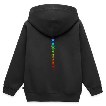 Kornkreis, Aufstiegsplan Erde, Alton Barnes GB - Kinder Premium Organic Zip Hoodie - Schwarz - Hinten - AI Model Kid Male (0cm)