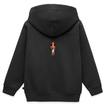 Ballsport - Kinder Premium Organic Zip Hoodie - Schwarz - Hinten - AI Model Kid Male (0cm)