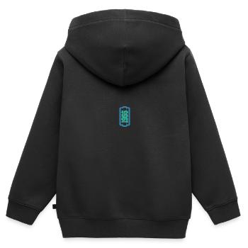 1956 - Kinder Premium Organic Zip Hoodie - Schwarz - Hinten - AI Model Kid Male (0cm)