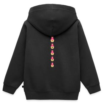Matryoshka - Matriochka - Poupée - série bras-2C - Sweat Premium à capuche zippé enfant bio - noir - Dos - AI Model Kid Male (0cm)