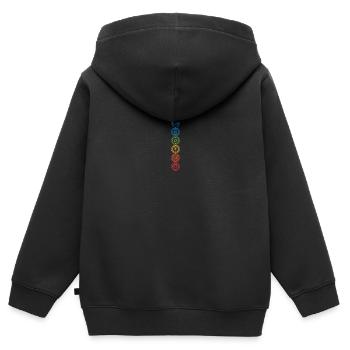 7 chakras - Sweat Premium à capuche zippé enfant bio - noir - Dos - AI Model Kid Male (0cm)