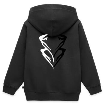 Gipfel-Berg-Logo - Kinder Premium Organic Zip Hoodie - Schwarz - Hinten - AI Model Kid Male (0cm)