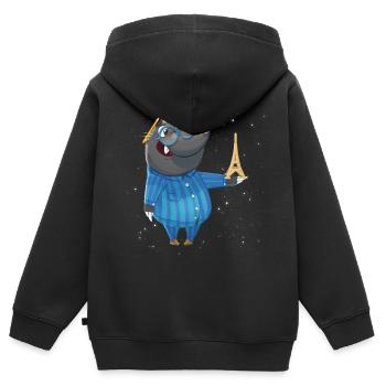Mole "Nils" - funny forest animal for children - Kids Premium Organic Zip-up Hoodie - black - Back - AI Model Kid Male (0cm)