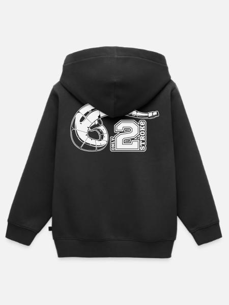 2T Rohr - Kinder Premium Organic Zip Hoodie - Schwarz