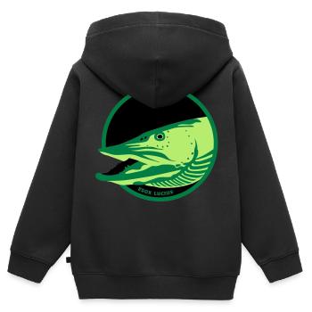 Pique - Sweat Premium à capuche zippé enfant bio - noir - Dos - AI Model Kid Male (0cm)