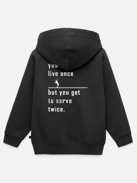 Cadeau de joueur de tennis - Sweat Premium à capuche zippé enfant bio - noir
