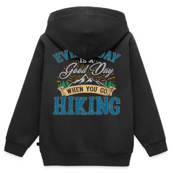 Wanderlust Wandern Naturliebhaber Geschenk - Kinder Premium Organic Zip Hoodie - Schwarz - Hinten - AI Model Kid Male (0cm)