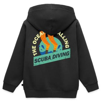 Scuba Diver Scuba Diving Diving Gift - Sweat Premium à capuche zippé enfant bio - noir - Dos - AI Model Kid Male (0cm)