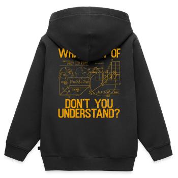 Physiciens Mathématiciens - Sweat Premium à capuche zippé enfant bio - noir - Dos - AI Model Kid Male (0cm)