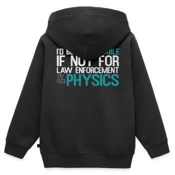 Physique - Sweat Premium à capuche zippé enfant bio - noir - Dos - AI Model Kid Male (0cm)