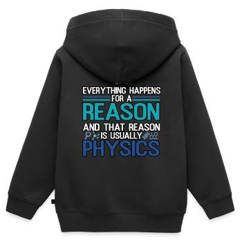 physics - Kids Premium Organic Zip-up Hoodie - black - Back - AI Model Kid Male (0cm)