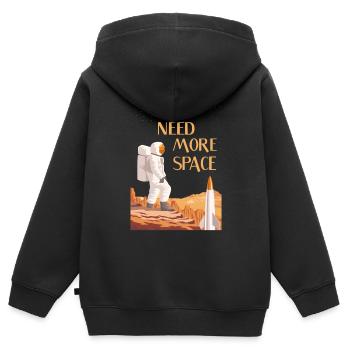 Astronautique - Sweat Premium à capuche zippé enfant bio - noir - Dos - AI Model Kid Male (0cm)