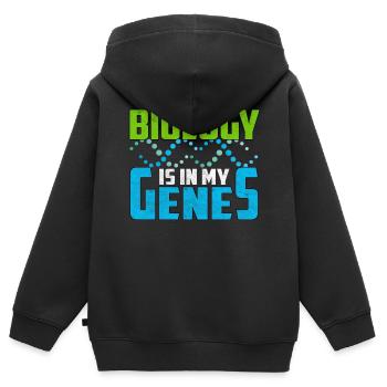 Biologie Lehrer Biologe biologisch Wissenschaft - Kinder Premium Organic Zip Hoodie - Schwarz - Hinten - AI Model Kid Male (0cm)