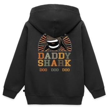 Tigerhai Hai Haie Vaterschaft Papa Vater Vatertag - Kinder Premium Organic Zip Hoodie - Schwarz - Hinten - AI Model Kid Male (0cm)