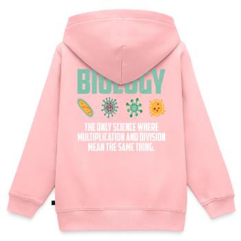 Biologie - Kinder Premium Organic Zip Hoodie - Rosa - Hinten - AI Model Kid Female (0cm)