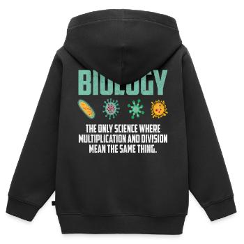 Biologie - Kinder Premium Organic Zip Hoodie - Schwarz - Hinten - AI Model Kid Male (0cm)