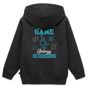 Biologie - Kinder Premium Organic Zip Hoodie - Schwarz - Hinten - AI Model Kid Male (0cm)
