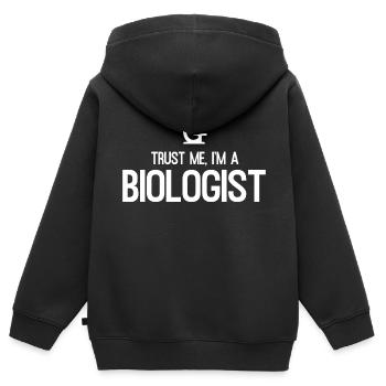 biologiste - Sweat Premium à capuche zippé enfant bio - noir - Dos - AI Model Kid Male (0cm)