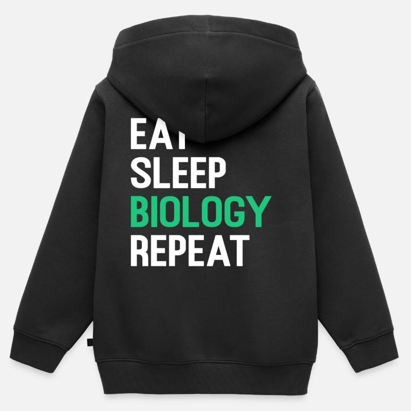 biologia - Felpa Premium con cappuccio con zip bambino bio - nero