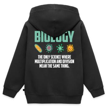Biologe - Kinder Premium Organic Zip Hoodie - Schwarz - Hinten - AI Model Kid Male (0cm)