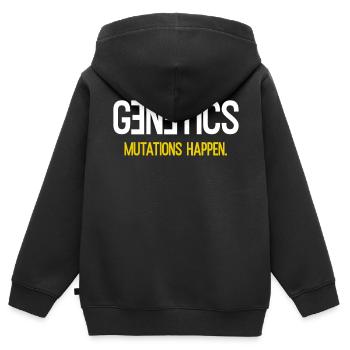 Genetik - Kinder Premium Organic Zip Hoodie - Schwarz - Hinten - AI Model Kid Male (0cm)